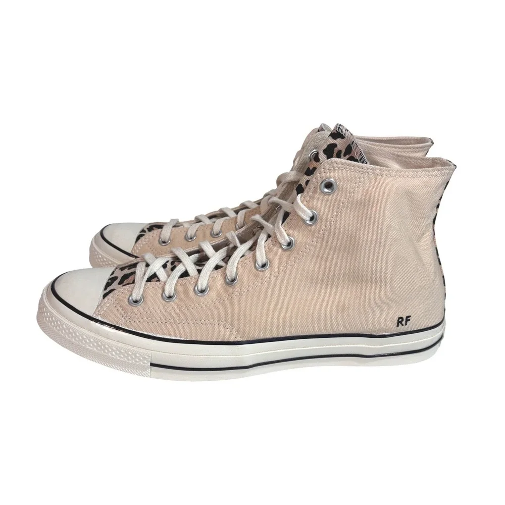 Converse By You Chuck 70 Hi Leopard Print Tan Canvas Sneakers  Mens 13 Womens 15